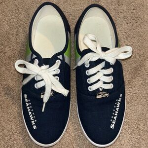 Women’s Seahawks Sneakers like Keds Navy Lime Green 9